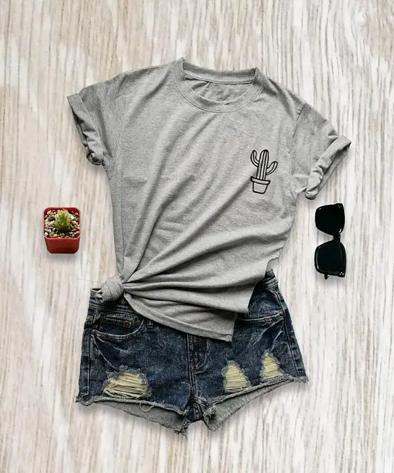 Cactus Print T-Shirt Women unisex Graphic tshirts Tumblr Hip-Hop Planter Cacti shirt Outfits Tops High Quality Cotton Tee
Cactus Print T-Shirt Women unisex Graphic tshirts Tumblr Hip-Hop Planter Cacti shirt Outfits Tops High Quality Cotton Tee