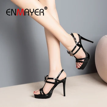 ENMAYER 2019 Genuine Leather Basic Party Women Sandals Summer High Heel Platform Solid Women Fashion Shoes Size 34-39 LY2020
ENMAYER 2019 Genuine Leather Basic Party Women Sandals Summer High Heel Platform Solid Women Fashion Shoes Size 34-39 LY2020