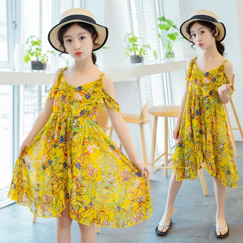 Girls Dress Floral Beach Dresses For Girls Clothes Summer Bohemian Vestido Chiffon Sling Vest Dress Kids Costumes Elegant
Girls Dress Floral Beach Dresses For Girls Clothes Summer Bohemian Vestido Chiffon Sling Vest Dress Kids Costumes Elegant
