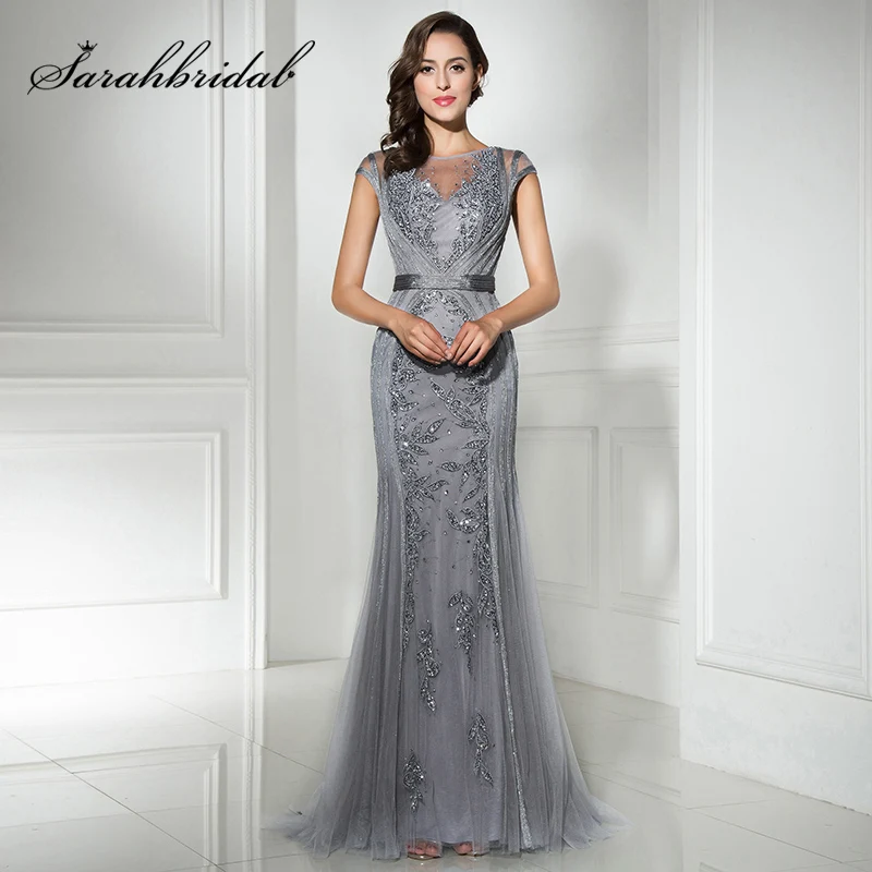 Fast Shipping in Stock Gray Long Mermaid Evening Dresses with Beaded Sequined Tulle Cap Sleeve Plus Size Women Party Gowns LX296
Fast Shipping in Stock Gray Long Mermaid Evening Dresses with Beaded Sequined Tulle Cap Sleeve Plus Size Women Party Gowns LX296