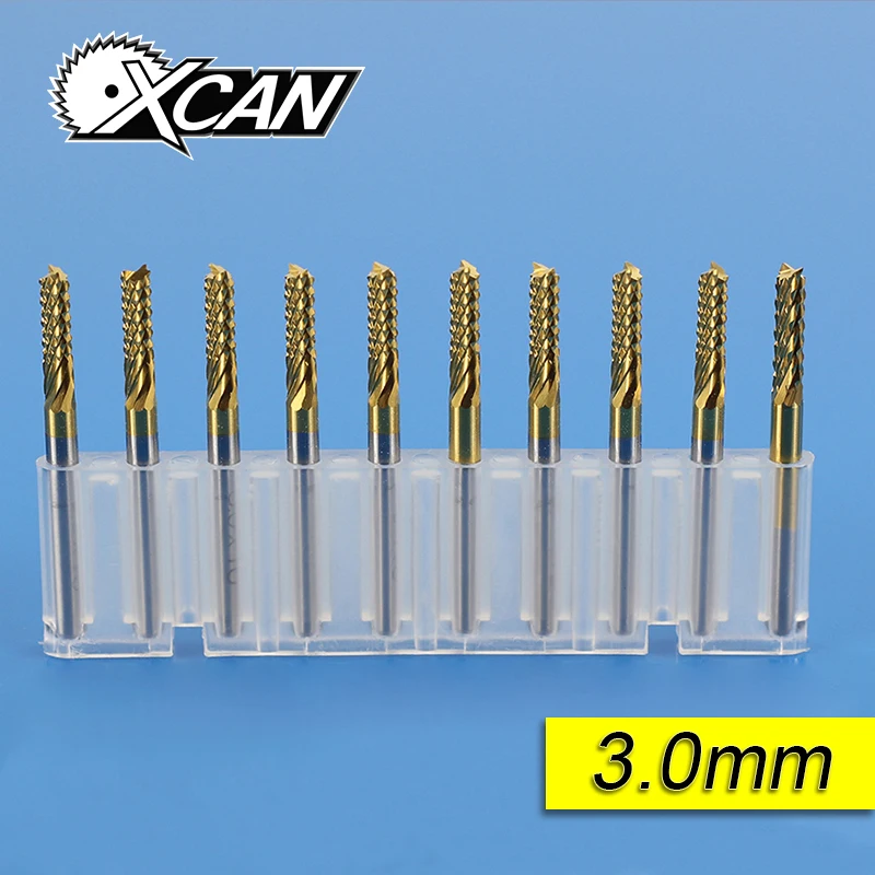 XCAN10pcs 3.0MM Titanium Coated PCB End mill Cutter CNC Router Bits for PCB Down Clean CNC Milling Cutter
XCAN10pcs 3.0MM Titanium Coated PCB End mill Cutter CNC Router Bits for PCB Down Clean CNC Milling Cutter