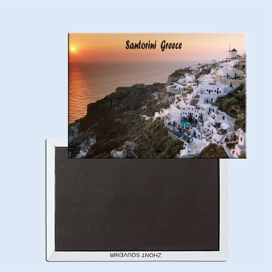 

Travel Refrigerator Magnets 78*54mm,Sunset on the Island of Santorini, Greece Travel Rigid Fridge Magnets 24980