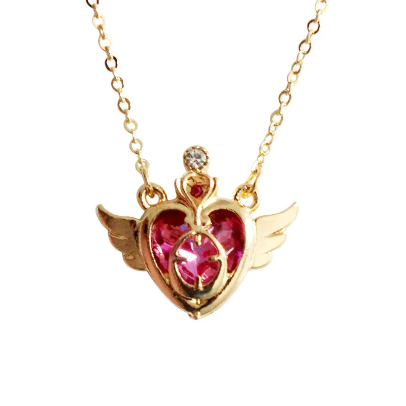 Anime Sailor Moon Ami Regresa Metal Pendant Necklace Gemstone Wings Girls Heart-shaped Long chain Cosplay Jewelry Props
Anime Sailor Moon Ami Regresa Metal Pendant Necklace Gemstone Wings Girls Heart-shaped Long chain Cosplay Jewelry Props