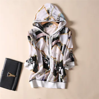 New Europe and the United States chain printed silk sleeve hooded F8101 bask in air conditioning unlined upper garment
New Europe and the United States chain printed silk sleeve hooded F8101 bask in air conditioning unlined upper garment