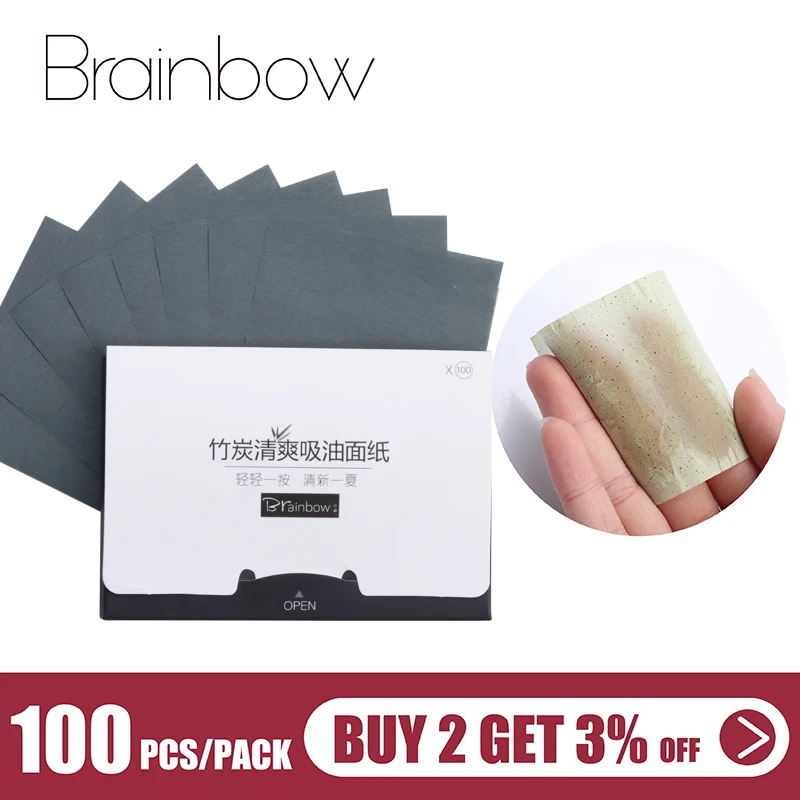 Brainbow 100 шт./упак. лица промокательные бумаги для впитывания жира листы макияжа