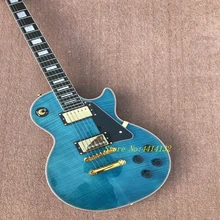 New style high quality custom LP electric guitar Gold Hardware Blue color Quilte Maple Electric Guitar Free Shipping 
New style high quality custom LP electric guitar Gold Hardware Blue color Quilte Maple Electric Guitar Free Shipping