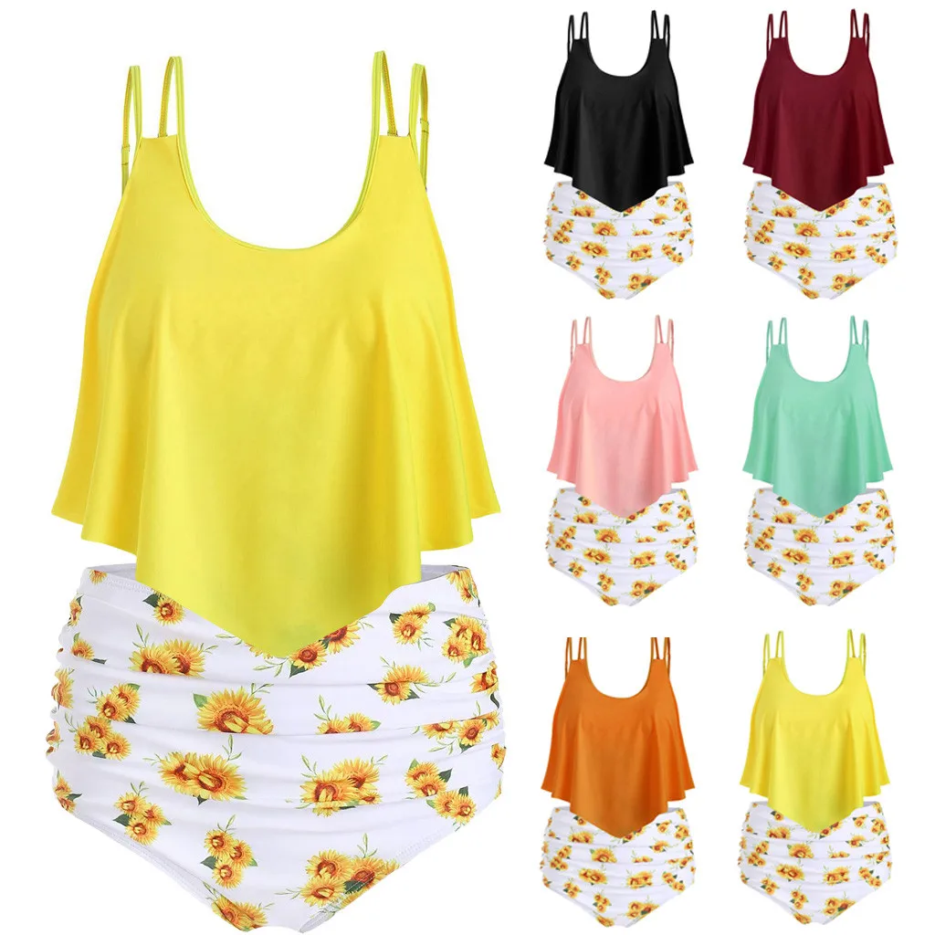 Women's Swimming Suit Two Pieces Bathing Suits Top Ruffled With High Waisted Bottom Bikini Set bathing suit women biquini#5
Women's Swimming Suit Two Pieces Bathing Suits Top Ruffled With High Waisted Bottom Bikini Set bathing suit women biquini#5
