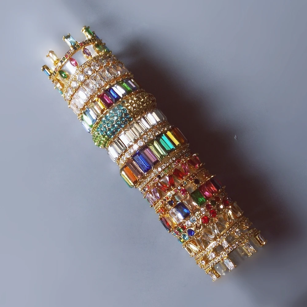 Thin Baguette Rainbow CZ Gold Ring For Women Fashion Engagement Wedding Band Top Quality Charm Jewelry
Thin Baguette Rainbow CZ Gold Ring For Women Fashion Engagement Wedding Band Top Quality Charm Jewelry