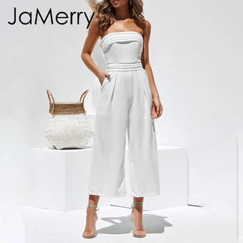 JaMerry Vintage elegant off shoulder women jumpsuit Sleeveless zipper overall romper Sexy causual female long summer jumpsuits
JaMerry Vintage elegant off shoulder women jumpsuit Sleeveless zipper overall romper Sexy causual female long summer jumpsuits
