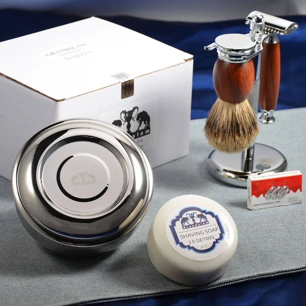ZY Shaving Set Rosewood Double Edge Safety Shaving Blade Razor Men Badger Hair Brush Alloy Stand Mug Bowl Soap +10 Free Blades
ZY Shaving Set Rosewood Double Edge Safety Shaving Blade Razor Men Badger Hair Brush Alloy Stand Mug Bowl Soap +10 Free Blades