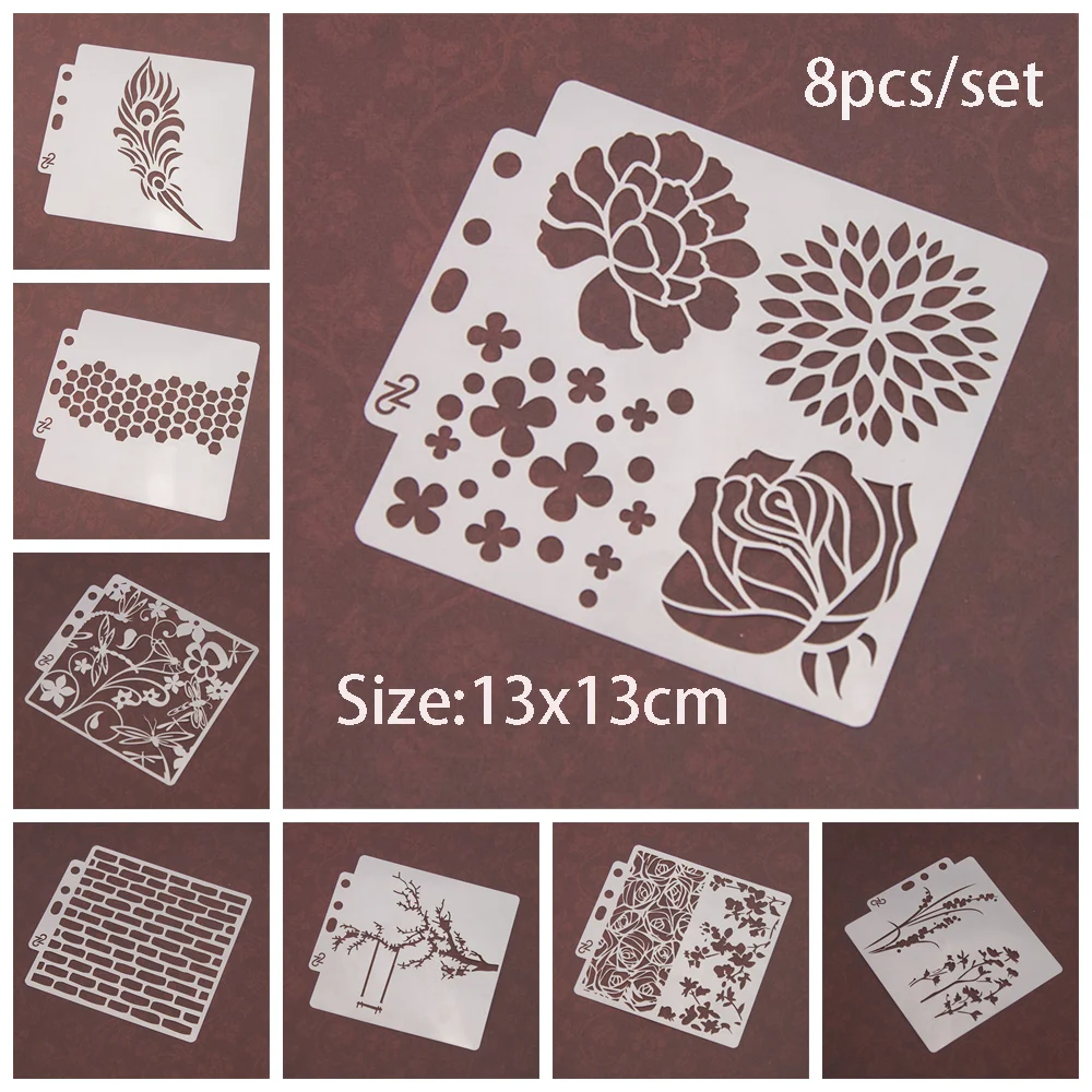 8pcs/set DIY Craft Flower Layering Stencils For Walls Painting Scrapbooking Stamp Album Decor Embossing Paper Card Template
8pcs/set DIY Craft Flower Layering Stencils For Walls Painting Scrapbooking Stamp Album Decor Embossing Paper Card Template