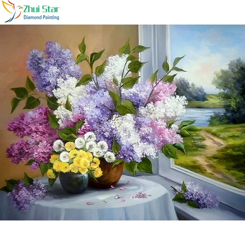 Zhui Star 5D DIY Full Square drill Diamond Painting Embroidery Lilac flowers Cross Stitch diamond Rhinestone Mosaic Home decor
Zhui Star 5D DIY Full Square drill Diamond Painting Embroidery Lilac flowers Cross Stitch diamond Rhinestone Mosaic Home decor