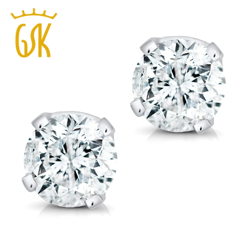 GemStoneKing 1/5cttw Round Natural Diamond Stud Earrings 14K White Gold Fine Jewelry For Women Wedding Earrings
GemStoneKing 1/5cttw Round Natural Diamond Stud Earrings 14K White Gold Fine Jewelry For Women Wedding Earrings