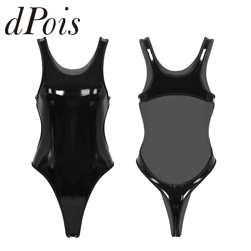 Women Backless Wetlook PU Leather Sexy One Piece Lingerie Nightwear Sleeveless High Cut Tank Thong Leotard Bodysuit Swimwear
Women Backless Wetlook PU Leather Sexy One Piece Lingerie Nightwear Sleeveless High Cut Tank Thong Leotard Bodysuit Swimwear