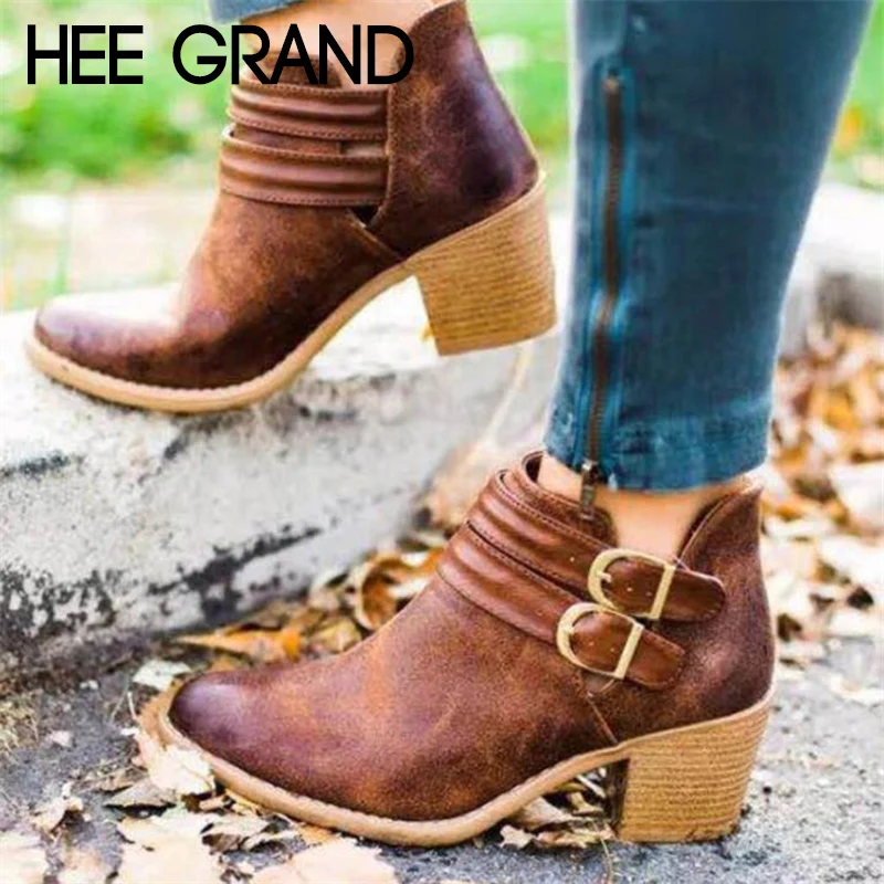 HEE GRAND Women 2018 Ankle Boots Winter Fashion Boots Retro with Buckle Strap Ankle Bootie Medium Heels Footwear Shoes XWX7204
HEE GRAND Women 2018 Ankle Boots Winter Fashion Boots Retro with Buckle Strap Ankle Bootie Medium Heels Footwear Shoes XWX7204