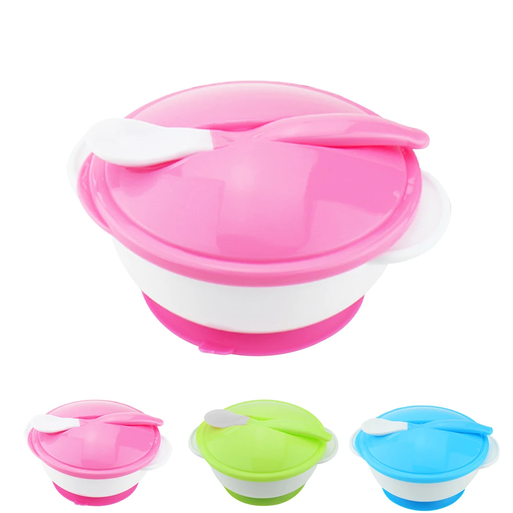Infant Baby Feeding Bowl With Sucker+Temperature Sensing Training Spoon+Cover 3Pcs/Set Baby Tableware Set Kids Feeding Bowl
Infant Baby Feeding Bowl With Sucker+Temperature Sensing Training Spoon+Cover 3Pcs/Set Baby Tableware Set Kids Feeding Bowl