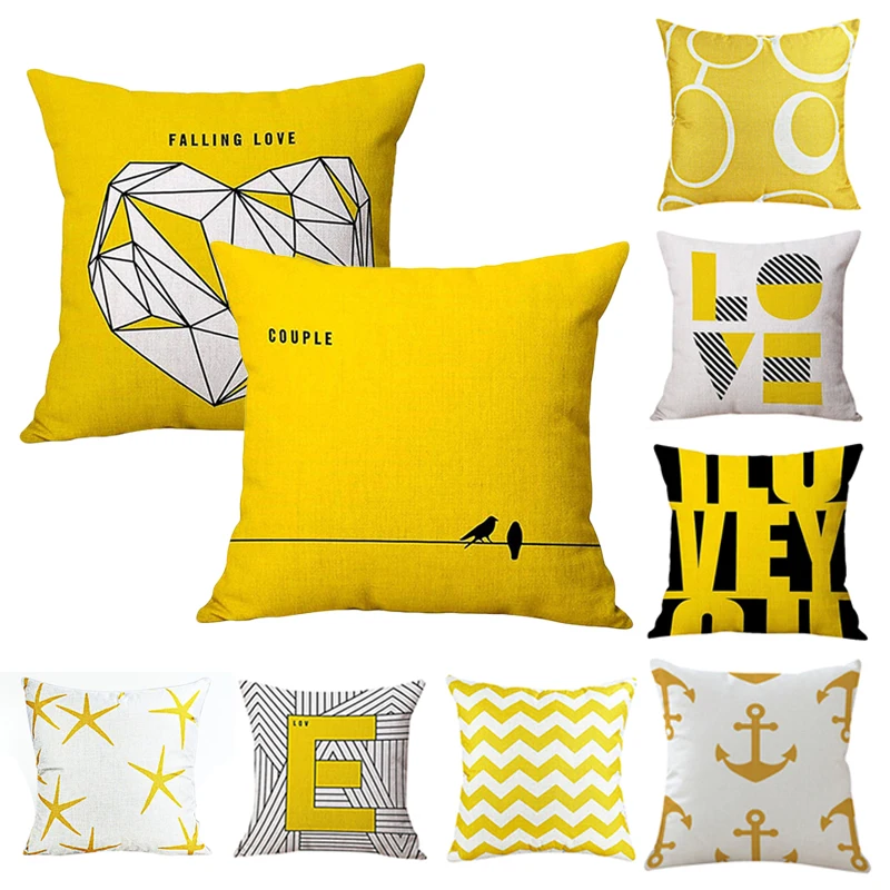 Cotton Linen Vintage Decorative Yellow Pillow Covers Geometric Throw Pillow Cases 45CM*45CM Square Cojines
Cotton Linen Vintage Decorative Yellow Pillow Covers Geometric Throw Pillow Cases 45CM*45CM Square Cojines