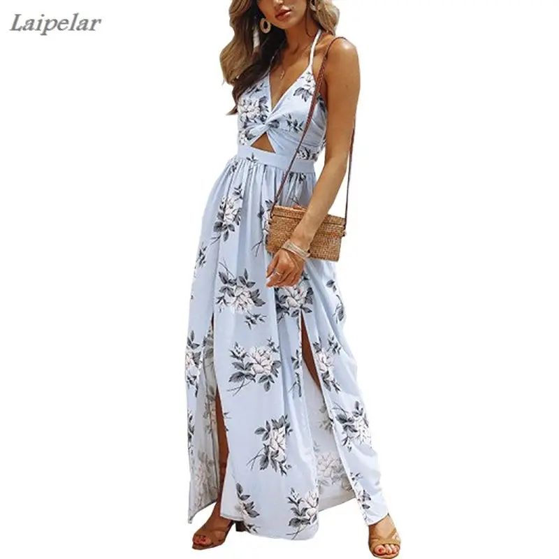 Women's Boho Beach Dresses-Summer Floral Bohemian Spaghetti Strap Slit Cut Out Swing Maxi Dress Laipelar
Women's Boho Beach Dresses-Summer Floral Bohemian Spaghetti Strap Slit Cut Out Swing Maxi Dress Laipelar