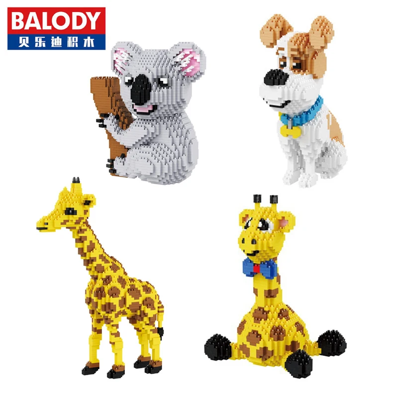 

2019 Balody Animal Koala Bear Giraffe Secret Life Pets Max Dog Pet DIY Mini Micro Building Diamond Nano Blocks Brick Toy Gift