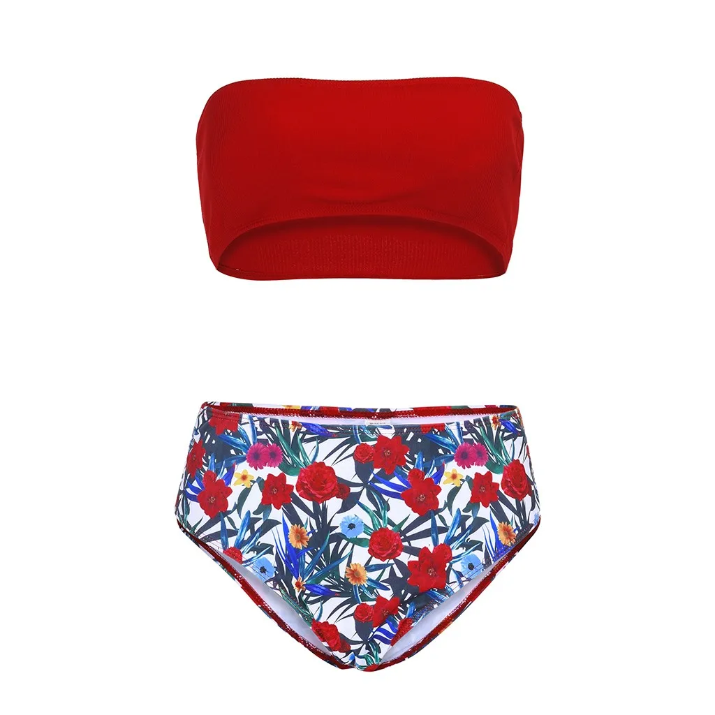 Tube Top Bikini Women Floral Print Beach Swimsuit Swimwear Bathing Monokini Triangle Beach Style Padded Bikini Biquinis Feminino
Tube Top Bikini Women Floral Print Beach Swimsuit Swimwear Bathing Monokini Triangle Beach Style Padded Bikini Biquinis Feminino