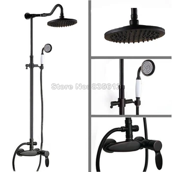 Bathroom Retro Shower Set Faucet W/ Black Oil Rubbed Bronze Mixer Tap Single Handle + Handheld Shower Wall Mounted Wrs726
Bathroom Retro Shower Set Faucet W/ Black Oil Rubbed Bronze Mixer Tap Single Handle + Handheld Shower Wall Mounted Wrs726