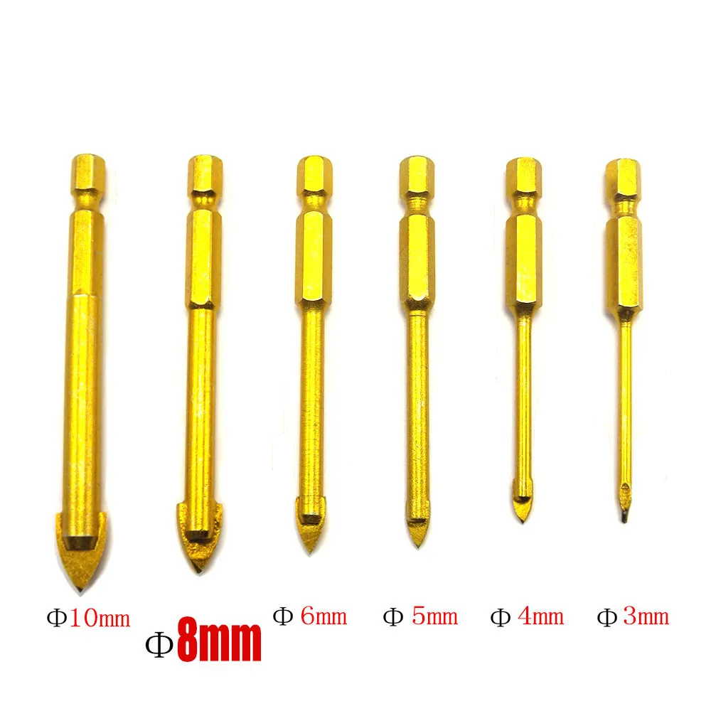 1Pcs Hole Diameter 8mm Tile Drill For Glass Ceramic Tiles Hss Titanium 1/4" Hex Shank Drill Bit Wood Carpentry Tool Metal Drill
1Pcs Hole Diameter 8mm Tile Drill For Glass Ceramic Tiles Hss Titanium 1/4" Hex Shank Drill Bit Wood Carpentry Tool Metal Drill