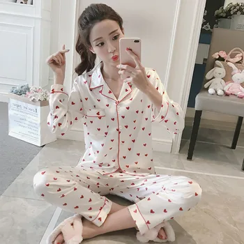Wholesale Foply 2019 Womens Comfortable Silk Pajamas Sets Girl Print Pyjama Set Long Sleeve Sleepwear Suit Women Nightshirt Sets
Wholesale Foply 2019 Womens Comfortable Silk Pajamas Sets Girl Print Pyjama Set Long Sleeve Sleepwear Suit Women Nightshirt Sets