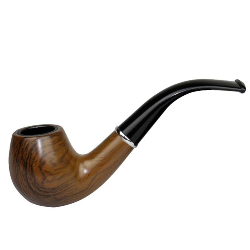 Classic Wood Grain Resin Pipe Chimney Filter Long Smoking Pipes Tobacco Pipe Cigar Gifts Narguile Weed Grinder Smoke Mouthpiece