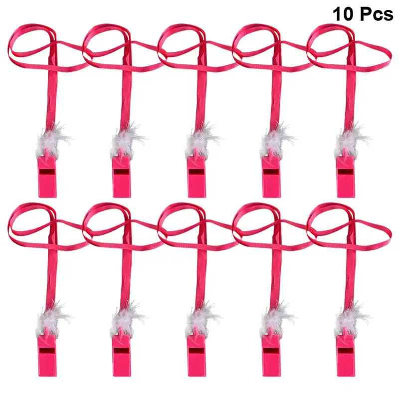 10pcs Novelty Whistle Plastic Reusable Feather Necklace for Hens Party Bachelorette Girls Cosplay Supplies | Спорт и развлечения
