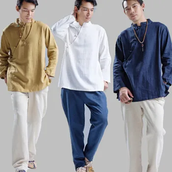 2019 Spring Autumn Traditional Chinese Clothing Men Shirts Flax Blouse Long Sleeve Shirt Ethnic Blusas Masculina Chemise 3Colors
2019 Spring Autumn Traditional Chinese Clothing Men Shirts Flax Blouse Long Sleeve Shirt Ethnic Blusas Masculina Chemise 3Colors