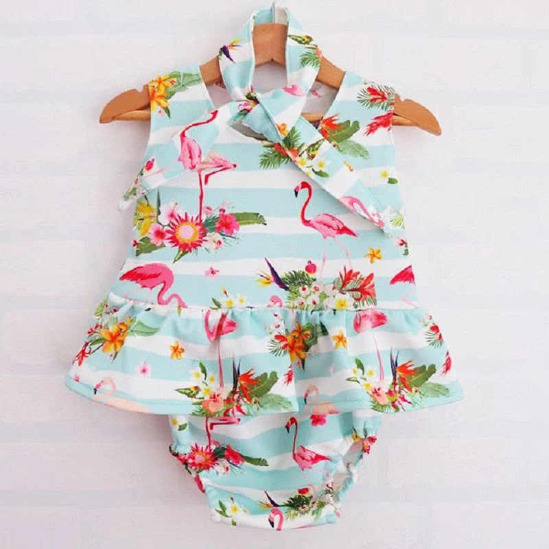 2PCS Newborn Baby Girl Clothes Sleeveless Covered Button Cartton Baby Girl Flamingo Blue White Wide-Striped One-piece Rompers
2PCS Newborn Baby Girl Clothes Sleeveless Covered Button Cartton Baby Girl Flamingo Blue White Wide-Striped One-piece Rompers
