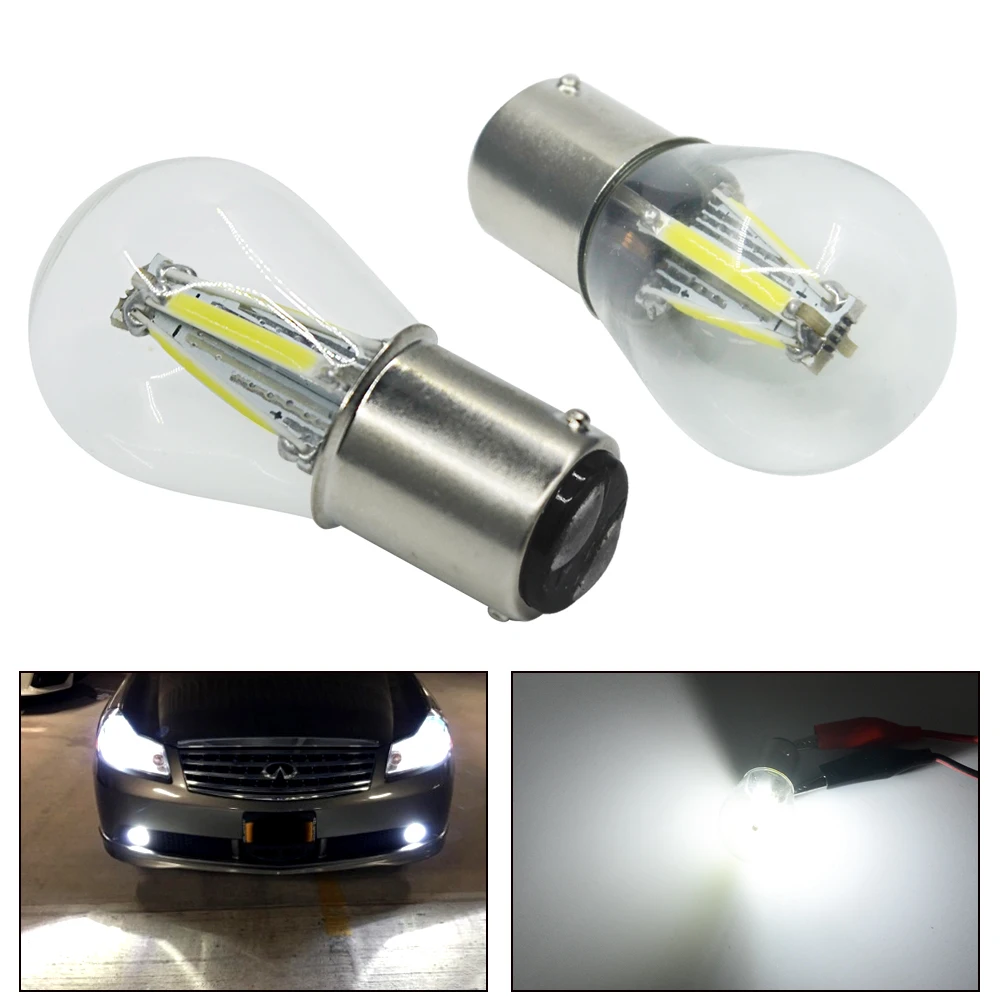 2 pcs of Glass COB 4SMD Car Turn Signal Light 1156 BA15S PY21W BAU15S 1157 BAY15D 4 Led Chip Auto DRL Driving Light DC 12V
2 pcs of Glass COB 4SMD Car Turn Signal Light 1156 BA15S PY21W BAU15S 1157 BAY15D 4 Led Chip Auto DRL Driving Light DC 12V