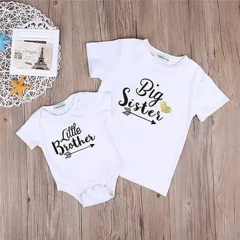 Newborn Baby Boys Girls Clothes Bodysuit T-shirt Tee Tops Big Sister Little Brother White Short Sleeve Summer Tops
Newborn Baby Boys Girls Clothes Bodysuit T-shirt Tee Tops Big Sister Little Brother White Short Sleeve Summer Tops