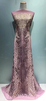 2018 French ;ace Embroidery mesh tulLe lace fabric 5yards flower pattern with sequins african lace fabrics for wedding party -L5 
2018 French ;ace Embroidery mesh tulLe lace fabric 5yards flower pattern with sequins african lace fabrics for wedding party -L5