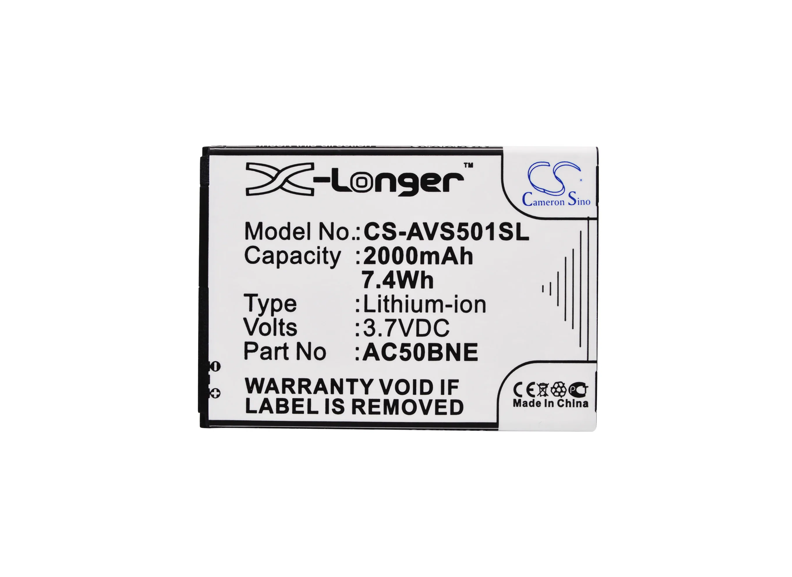 Cameron Sino Высокое качество 2000mAh батарея AC50BNE 1ICP5/56/78 для Archos 50b Neon 50b|Аккумуляторы