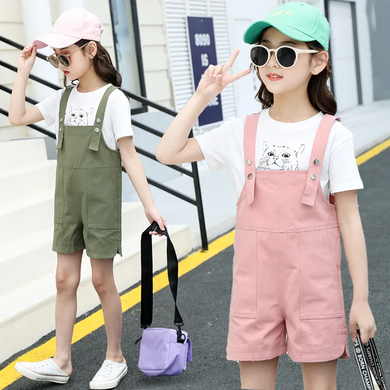 Girls Summer Clothes Set Fashion Teen Kids T-Shirts And Straps Pants Two-Piece Suit Pink/Green For Girl 3 5 7 9 11 13 Years
Girls Summer Clothes Set Fashion Teen Kids T-Shirts And Straps Pants Two-Piece Suit Pink/Green For Girl 3 5 7 9 11 13 Years