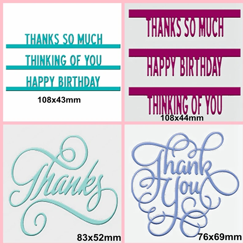 Thank You Alphabet DIY Craft Cutting Die Scrapbooking Template Embossing Stencil Paper Card Album Photo Making Handicraft
Thank You Alphabet DIY Craft Cutting Die Scrapbooking Template Embossing Stencil Paper Card Album Photo Making Handicraft