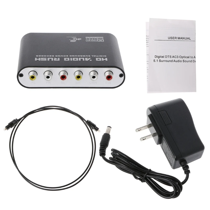 OOTDTY Digital DTS AC3 Optical To Analog 5.1CH Surround Audio Sound Decoder Coaxial To 6RCAWholesale dropshipping
OOTDTY Digital DTS AC3 Optical To Analog 5.1CH Surround Audio Sound Decoder Coaxial To 6RCAWholesale dropshipping