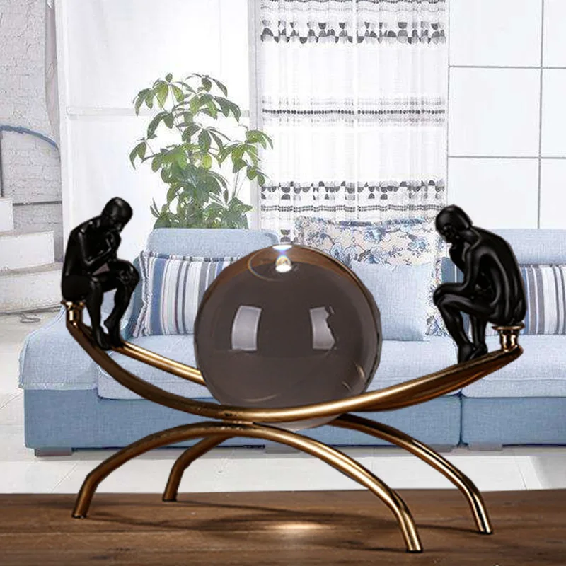 Sitting On A Metal Frame Thinker Room Decoration Accessories European Home Room Office Ornament With Bronze Crystal Ball R786
Sitting On A Metal Frame Thinker Room Decoration Accessories European Home Room Office Ornament With Bronze Crystal Ball R786