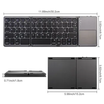 Portable Twice Folding Bluetooth Keyboard BT Wireless Touchpad Keypad for iOS Android Windows iPad Tablet
Portable Twice Folding Bluetooth Keyboard BT Wireless Touchpad Keypad for iOS Android Windows iPad Tablet
