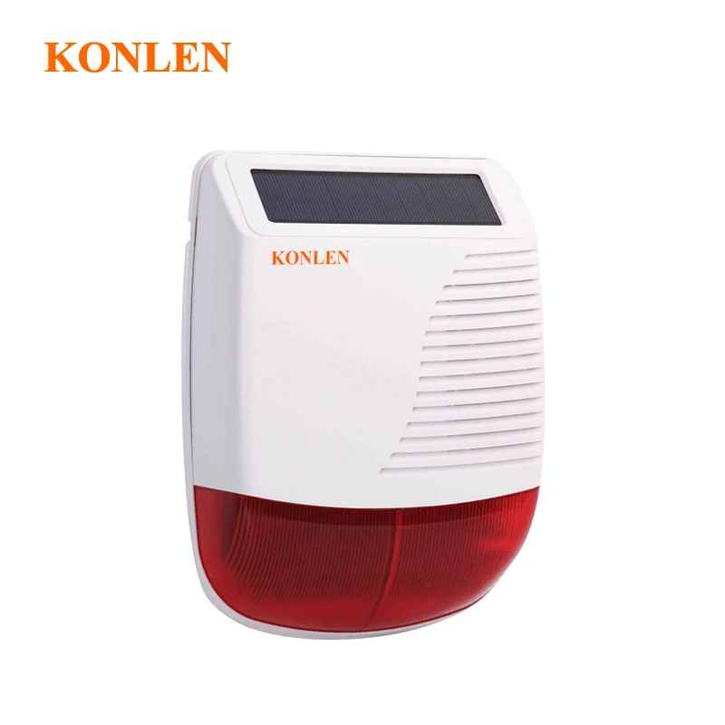 KONLEN Wireless Outdoor Solar Powered Siren Strobe Sound Flash 433mhz for Home Alarm System
KONLEN Wireless Outdoor Solar Powered Siren Strobe Sound Flash 433mhz for Home Alarm System