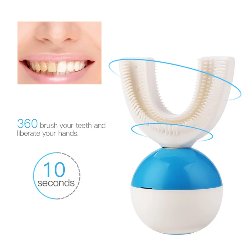 360 Degrees Silicone U Shape Automatic Electric Toothbrush Ultrasonic Teeth Whitening Cleaner For Lazy People+3 Cleaning Modes
360 Degrees Silicone U Shape Automatic Electric Toothbrush Ultrasonic Teeth Whitening Cleaner For Lazy People+3 Cleaning Modes