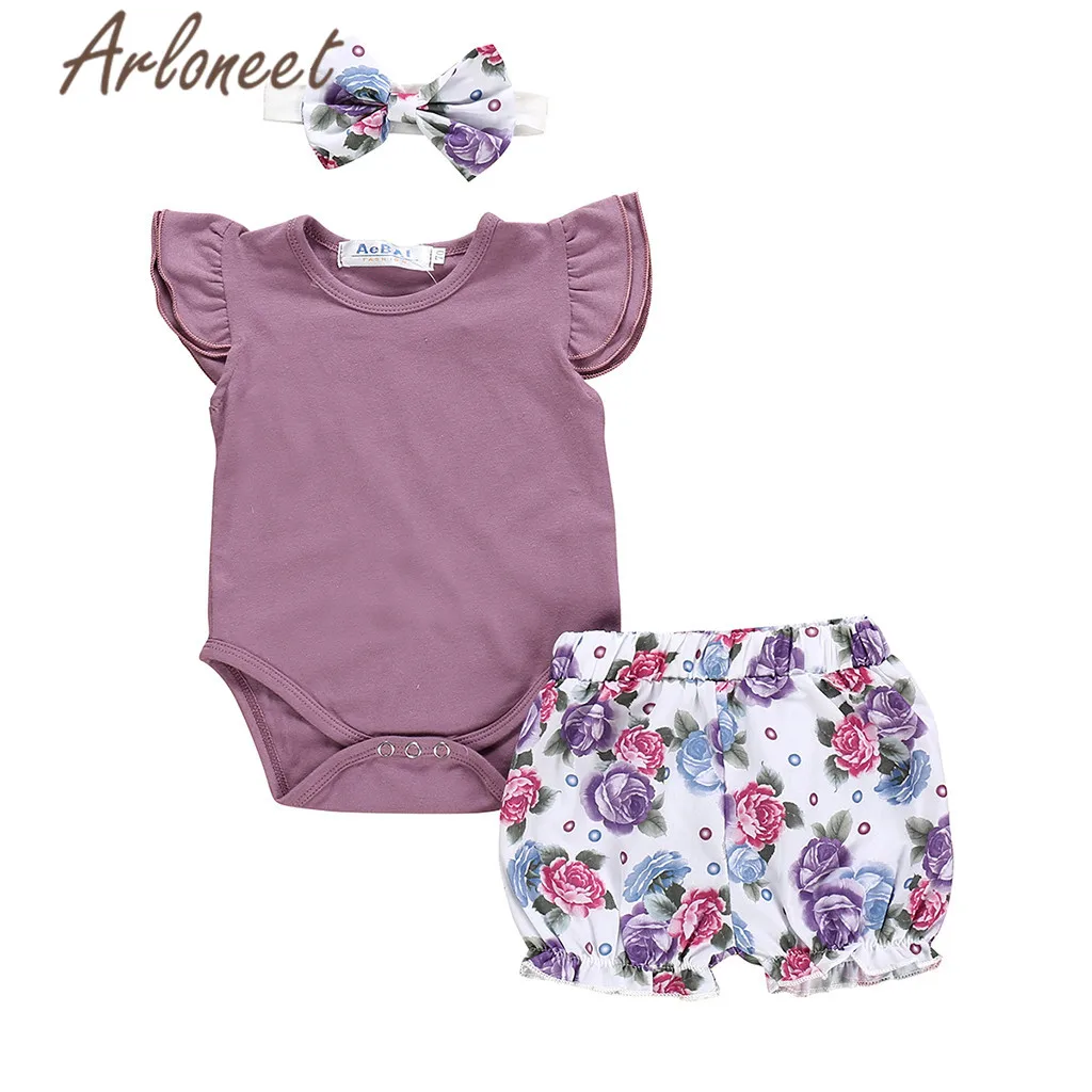 ARLONEET Clothes newborn baby girl Romper Jumpsuit Floral print shorts Bow headband 3pcs costume kids girls summer outfit sets
ARLONEET Clothes newborn baby girl Romper Jumpsuit Floral print shorts Bow headband 3pcs costume kids girls summer outfit sets