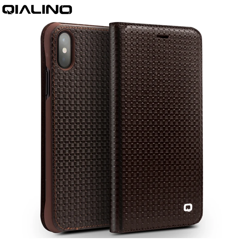 QIALINO Grid Case for iPhone X Flip Wallet Case Cover for iPhone XS Apple Genuine Leather Cell Phone Bag Card Stand Slim Folio
QIALINO Grid Case for iPhone X Flip Wallet Case Cover for iPhone XS Apple Genuine Leather Cell Phone Bag Card Stand Slim Folio