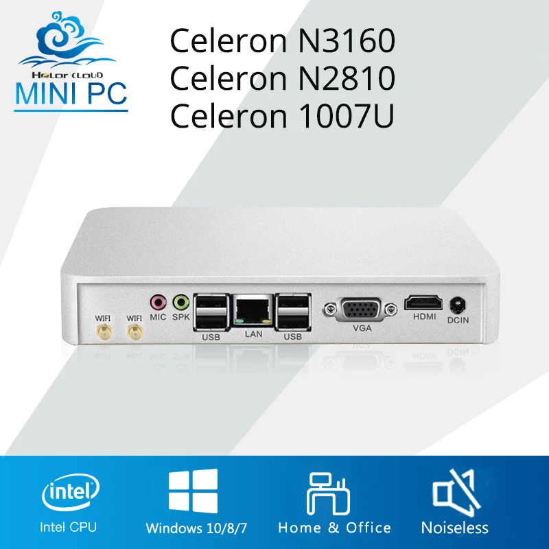 HLY Mini PC Intel Celeron N3150 J1900 quad-core Mini Computer Celeron N2810 Windows 10 HDMI WIFI USB TV BOX Desktop PC
HLY Mini PC Intel Celeron N3150 J1900 quad-core Mini Computer Celeron N2810 Windows 10 HDMI WIFI USB TV BOX Desktop PC