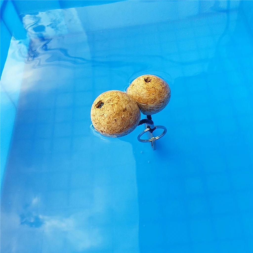 Pack of 2 Floating Key Rings Double Cork Ball Keychain Kayak Boat Marine Yacht Surf Swim Water Buoy Key Floats Key Fob Accessory