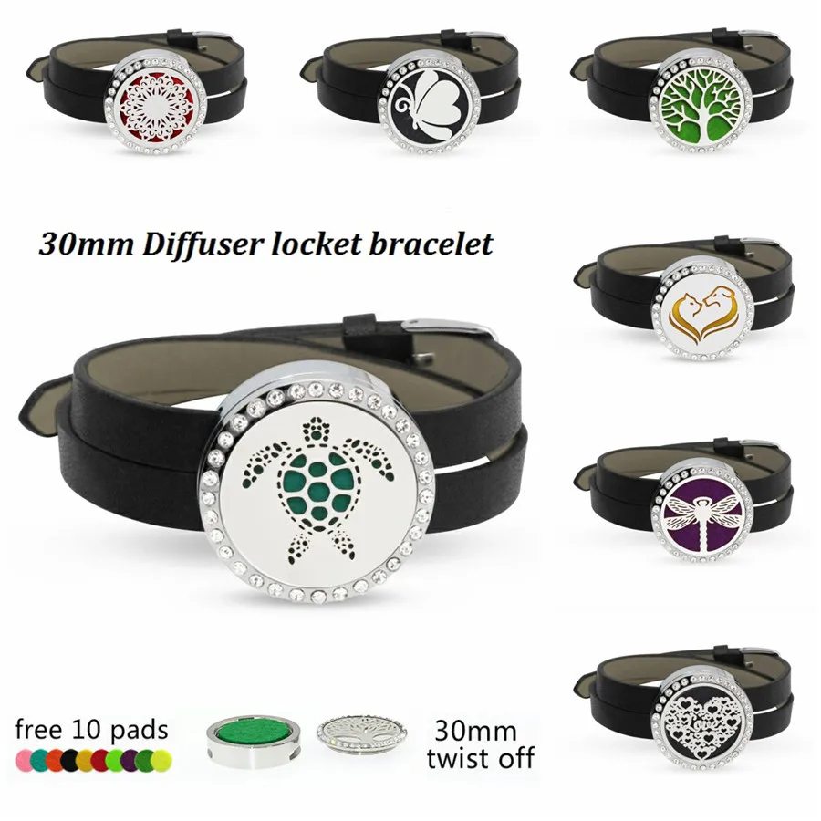 Bling Tortoise heart diffuser Bracelet Stainless Steel twist screw Essential Oil Diffuser locket Perfume Locket 10 Pads randomly | Украшения