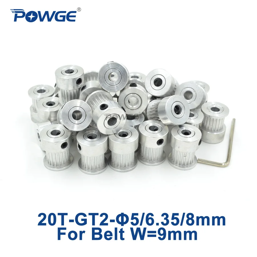 POWGE 20 Teeth GT2 Timing Pulley Bore 5mm 6.35mm 8mm for width 9mm 2GT open Synchronous Belt Small Backlash 20Teeth 20T 50pcs
POWGE 20 Teeth GT2 Timing Pulley Bore 5mm 6.35mm 8mm for width 9mm 2GT open Synchronous Belt Small Backlash 20Teeth 20T 50pcs