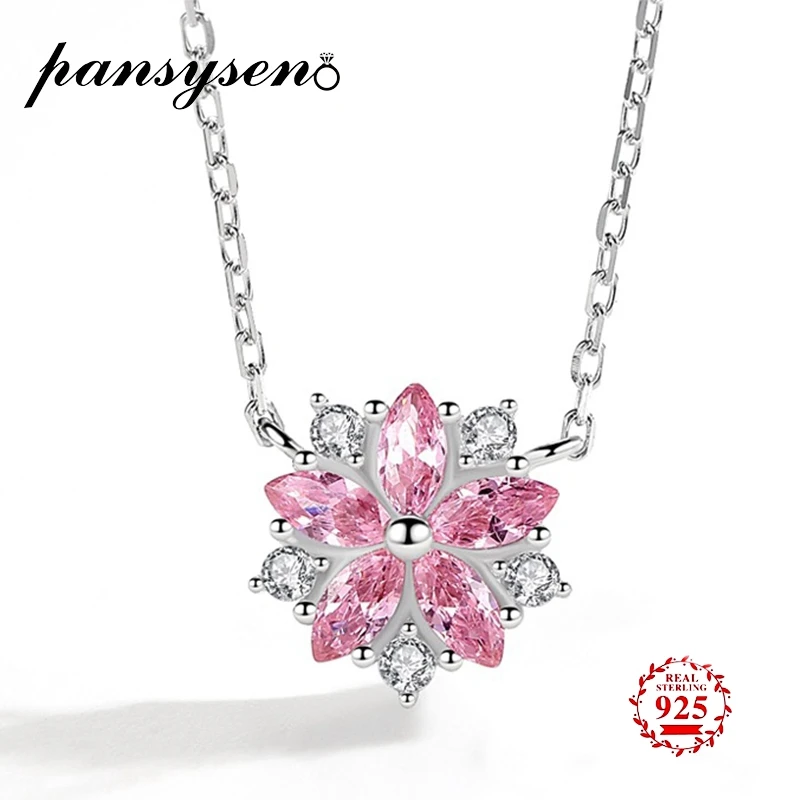 PANSYSEN Korean Fashion Style Pink Quartz Silver 925 Jewelry Necklace for Women Luxury Pendant Necklaces Wedding Birthday Gifts
PANSYSEN Korean Fashion Style Pink Quartz Silver 925 Jewelry Necklace for Women Luxury Pendant Necklaces Wedding Birthday Gifts