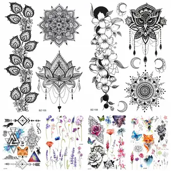 Black Chain Leaf Women Legs Fake Tattoos Stickers Body Arm India Henna Mandala Flora Tattoo Temporary Wrist Girl Waterproof Tato
Black Chain Leaf Women Legs Fake Tattoos Stickers Body Arm India Henna Mandala Flora Tattoo Temporary Wrist Girl Waterproof Tato